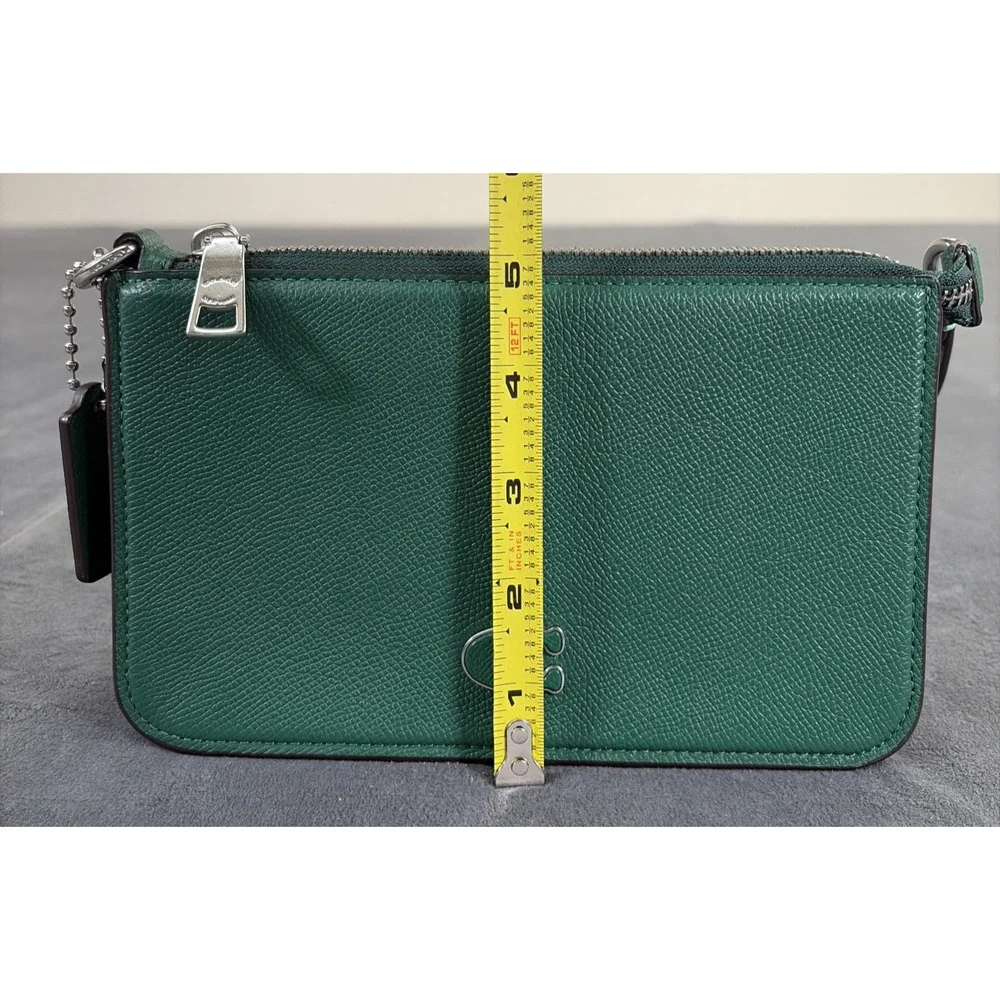 COACH Pouch Bag With Signature Canvas Detail Green Logo Mini Shoulder Bag Chrty